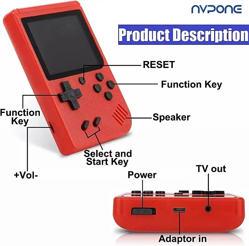 Console Retrò Portatile – 500 Classici + Kit 2 Giocatori con Uscita TV