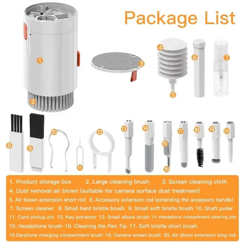 Kit Pulizia Tech 20-in-1 – Schermi, Tastiere, Cuffie e AirPods