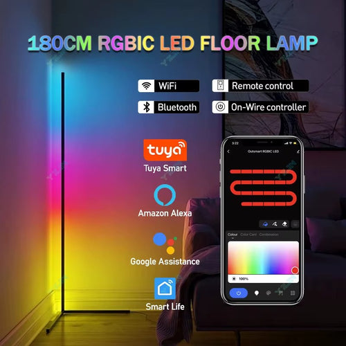 Lampada da Terra Smart RGBIC 180cm – Luce d'Ambiente App e Musica