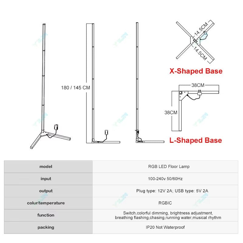 Lampada da Terra Smart RGBIC 180cm – Luce d'Ambiente App e Musica