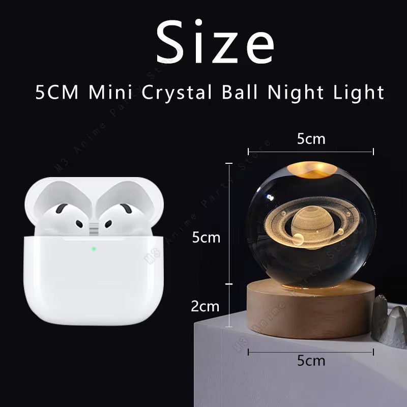 Sfera Galassia 3D – Lampada da Comodino Effetto Cristallo